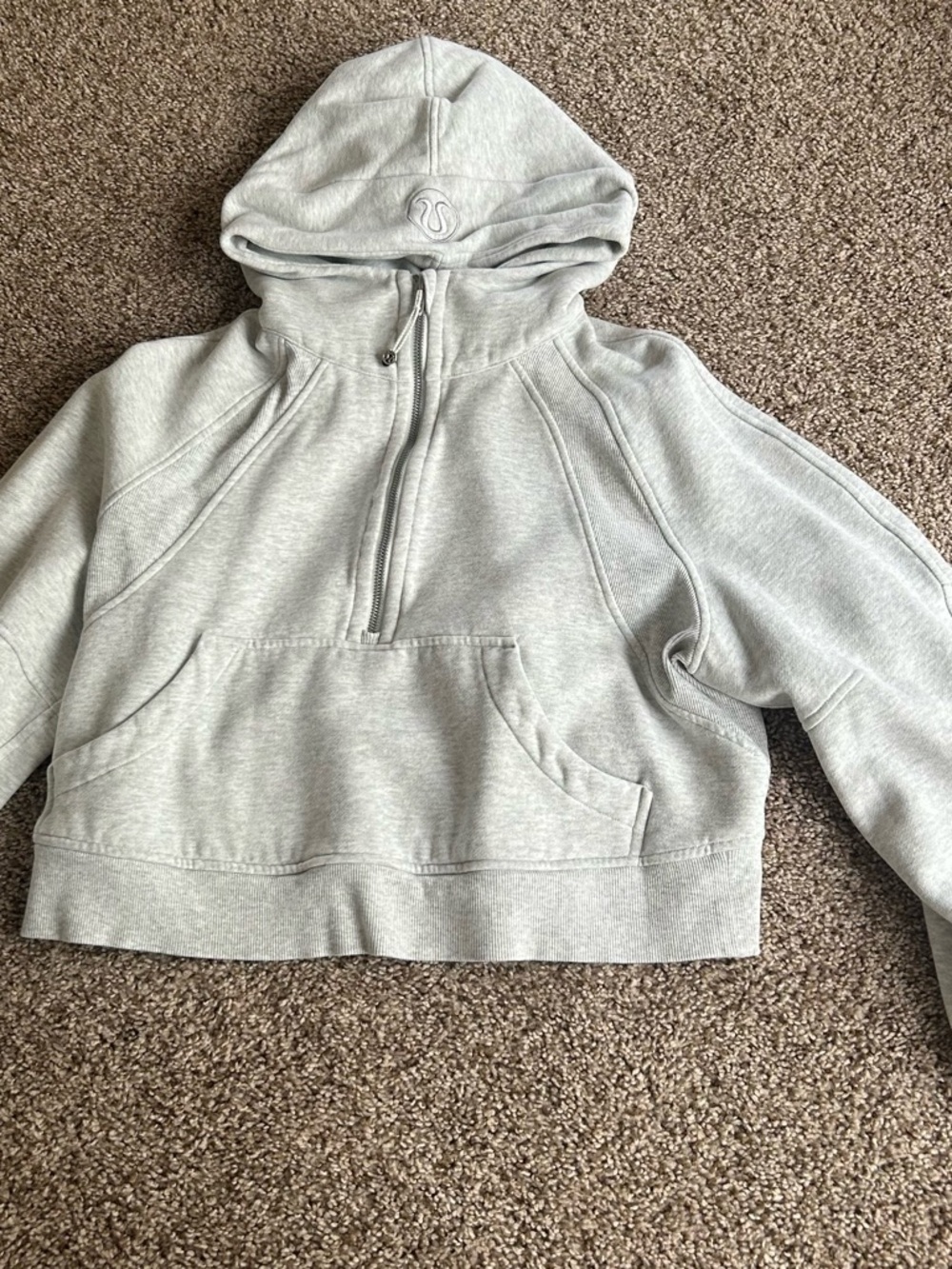 lululemon Light Gray Scuba Half-Zip Hoodie